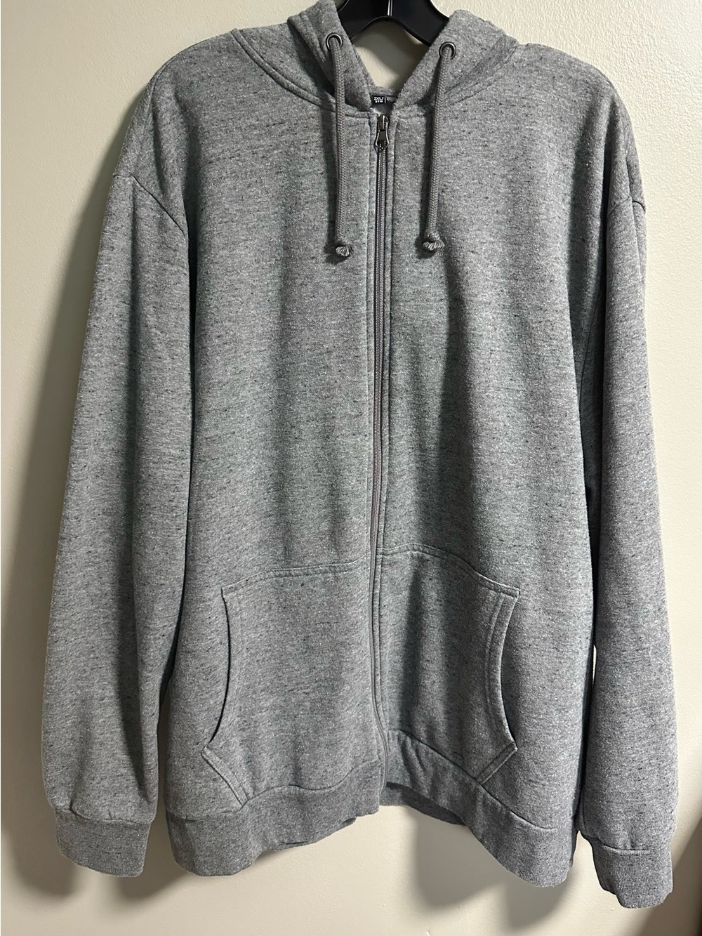 George Men's Gray Full-Zip Hooded Sweater Size 2XL